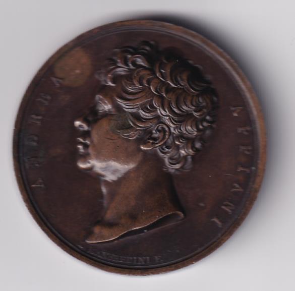 Medaglia commemorativa ANDREA APPIANI MILANESE PITTORE CELEBERRIMO N.L’.A. MDCCLIV N.L’A. MDCCCXVII MONUM ERETTO LMF L’A. MDCCCXXVI