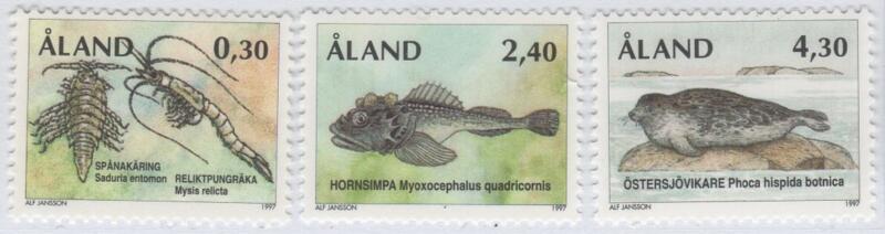 Francobolli Aland Anno 1997 Fauna Animali dell’era glaciale