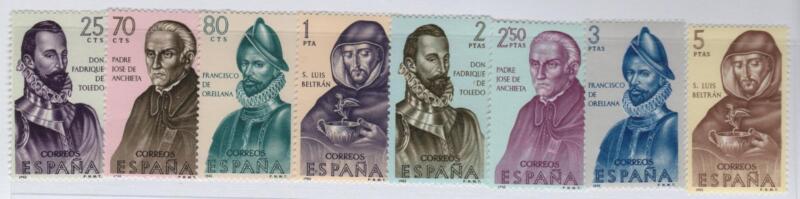 Francobolli Spagna Anno 1965 Conquistatori dell’America Sesta serie