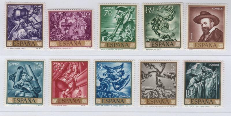 Francobolli Spagna Anno 1966 Giornata del francobollo Dipinti di José Maria Sert