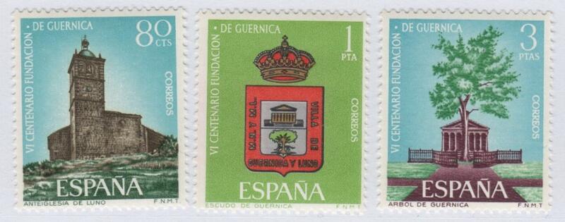 Francobolli Spagna Anno 1966 Sesto centenario della fondazione di Guernica
