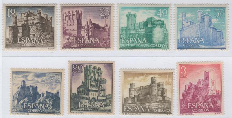 Francobolli Spagna Anno 1966 Castelli di Spagna Prima serie