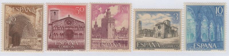 Francobolli Spagna Anno 1966 Serie turistica Sesta serie