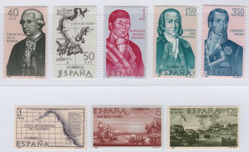 Francobolli Spagna Anno 1967 Conquistatori dell’America Ottava serie