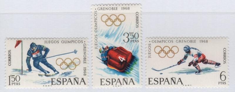 Francobolli Spagna Anno 1968 Decimi Giochi Olimpici Invernali di Grenoble