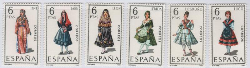 Francobolli Spagna Anno 1969 Costumi tipici spagnoli Quinta serie