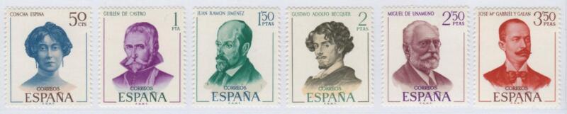 Francobolli Spagna Anno 1970 Letterati celebri