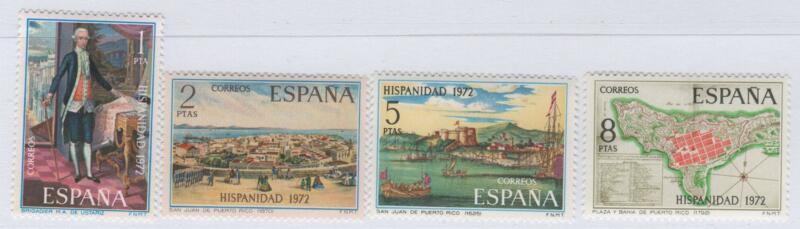 Francobolli Spagna Anno 1972 Storia Americano-Spagnola Hispanidad 1972 Prima serie Porto Rico