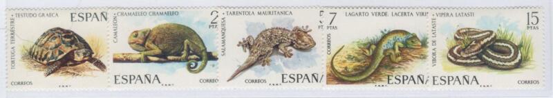 Francobolli Spagna Anno 1974 Fauna Quarta serie I rettili