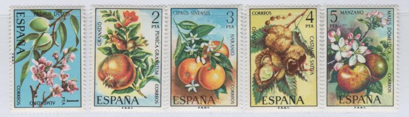 Francobolli Spagna Anno 1975 Flora Quarta serie Frutta