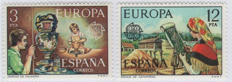 Francobolli Spagna Anno 1976 Europa Artigianato