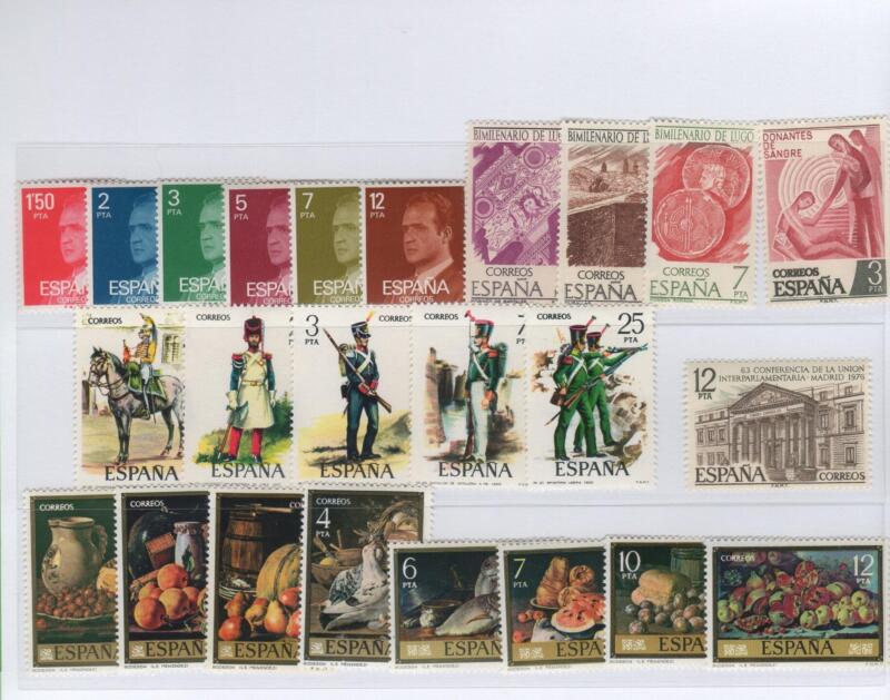 Francobolli Spagna Anno 1976 Varie emissioni (cat. n. 1990-1995; cat. n. 1996-2000; cat. n. 2001; cat. n. 2002-2004; cat. n. 2005; cat. n. 2006-2013)