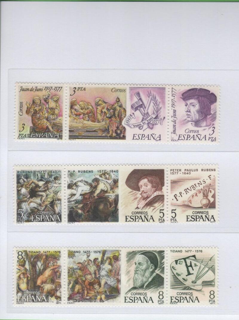 Francobolli Spagna Anno 1978 Centenario di grandi artisti