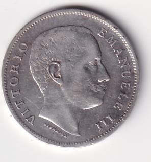 Moneta Italia Regno Vittorio Emanuele III Anno 1907 Lire 1 Aquila Sabauda