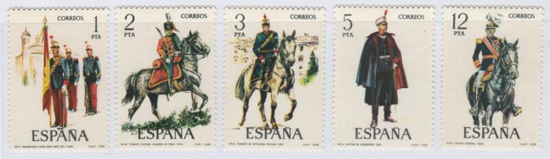 Francobolli Spagna Anno 1978 Uniformi militari Nona serie