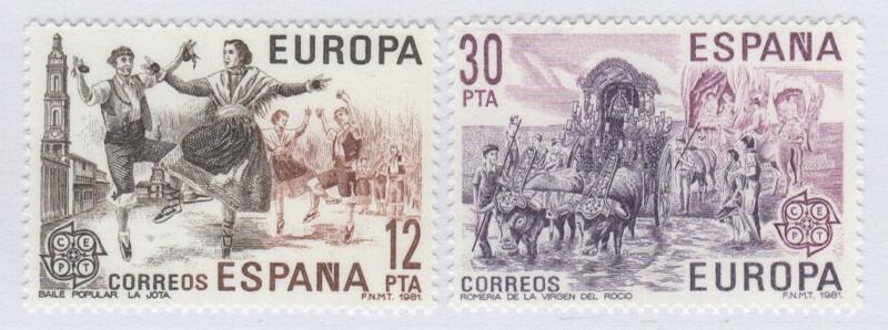 Francobolli Spagna Anno 1981 Europa Folklore