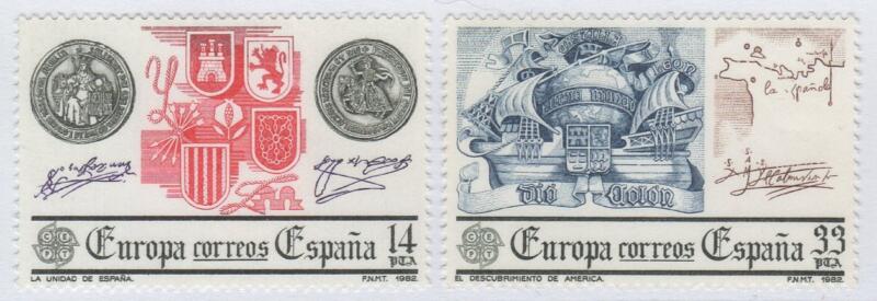 Francobolli Spagna Anno 1982 Europa Avvenimenti storici