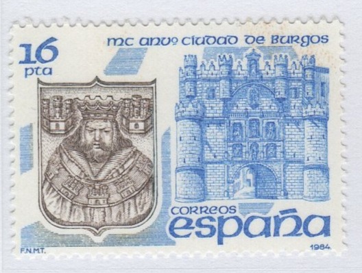 Francobollo Spagna Anno 1984 11esimo centenario della città di Burgos