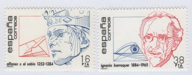 Francobolli Spagna Anno 1984 Centenari di personalità Quarta serie