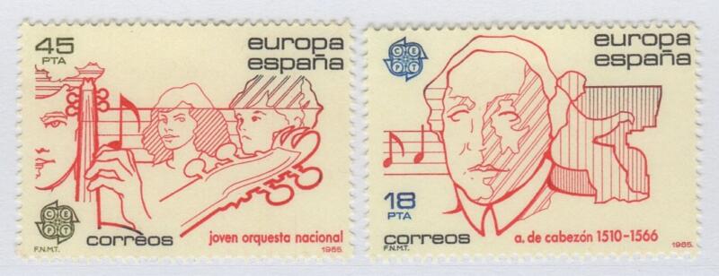 Francobolli Spagna Anno 1985 Europa Anno europeo della musica