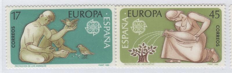 Francobolli Spagna Anno 1986 Europa Protezione della natura e dell’ambiente