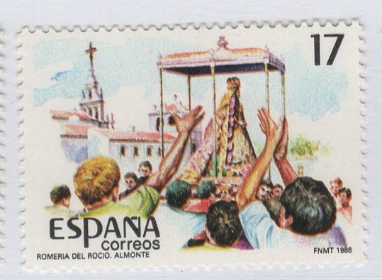 Francobollo Spagna Anno 1986 Grandi feste popolari spagnole Romeira del Rocio