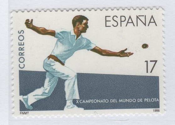 Francobollo Spagna Anno 1986 Decimo campionato mondiale di pelota