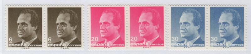 Francobolli Spagna Anno 1987 Effigie del Re Juan Carlos Coppie