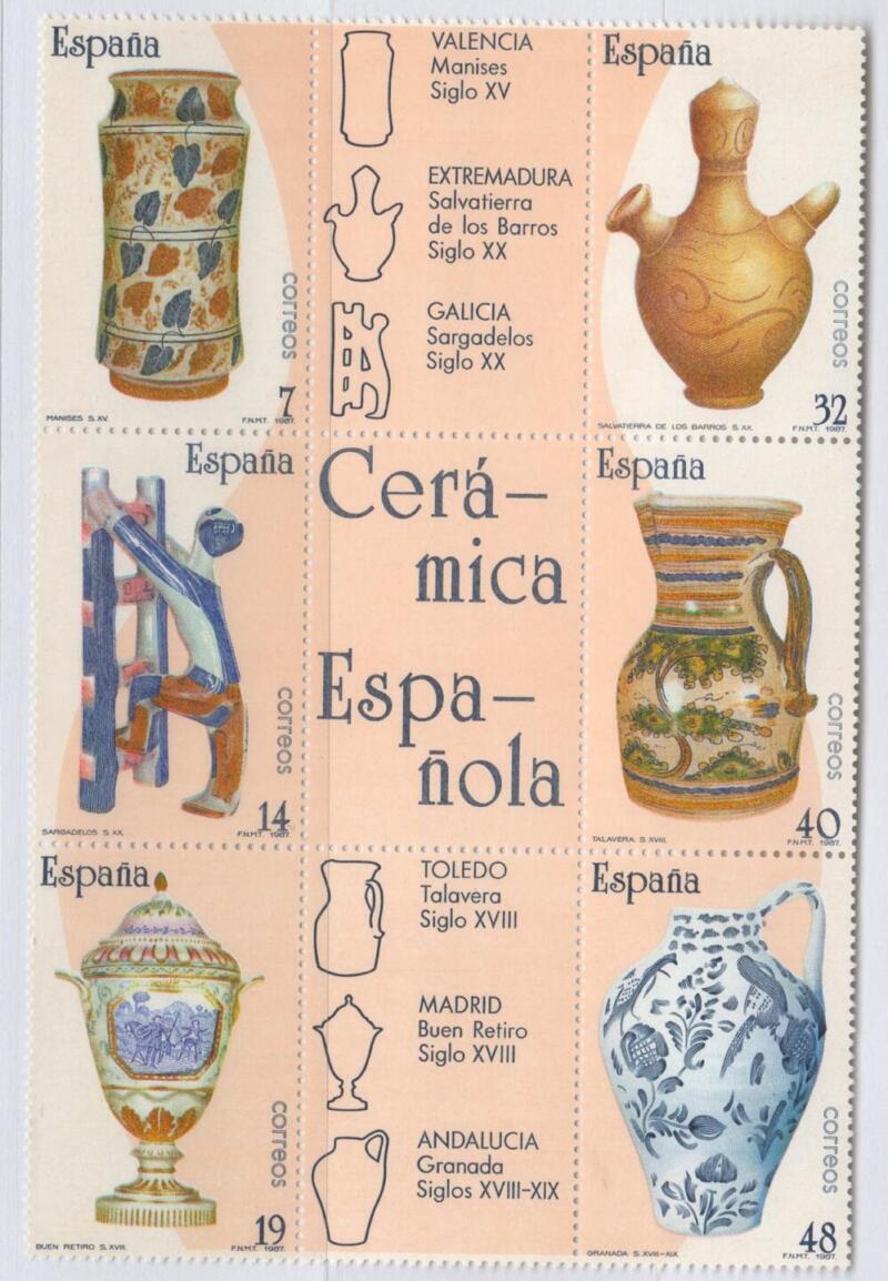 Francobolli Spagna Anno 1987 Artigianato spagnolo Prima serie