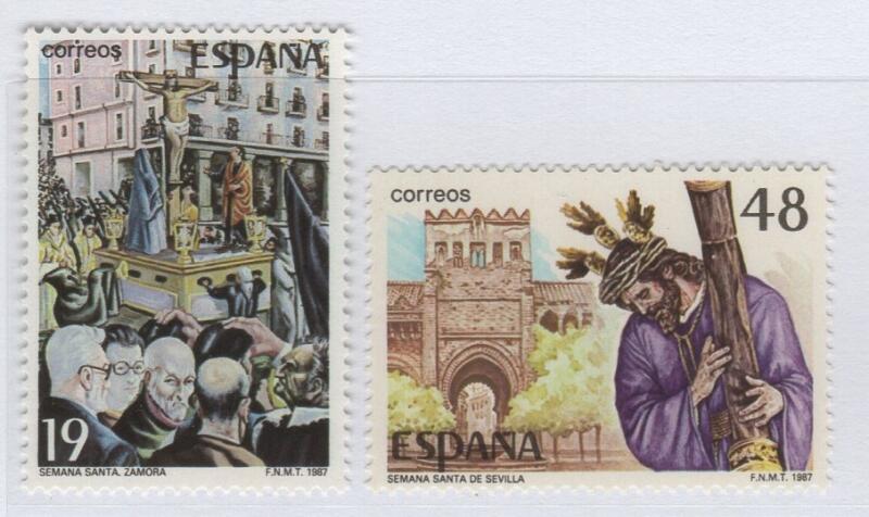 Francobolli Spagna Anno 1987 Grandi feste popolari spagnole Riti della settimana Santa Dipinti
