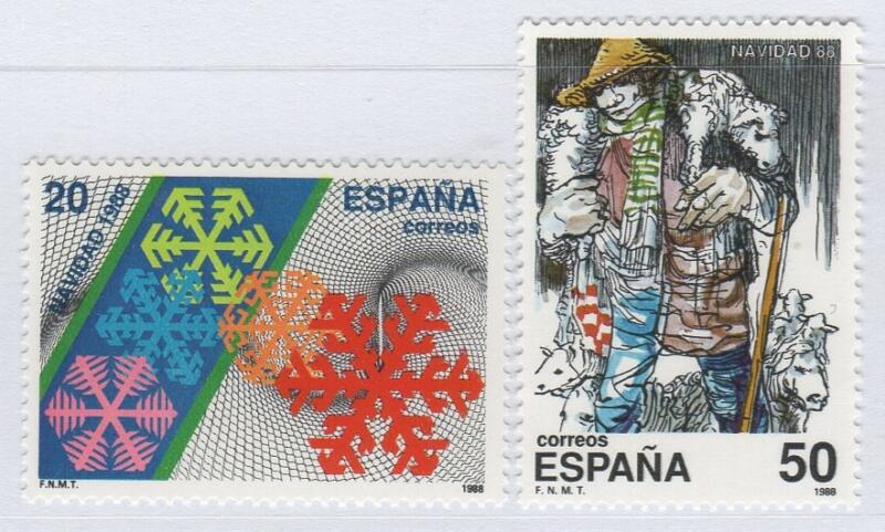 Francobolli Spagna Anno 1988 Natale (cat. n. 2592-2593)