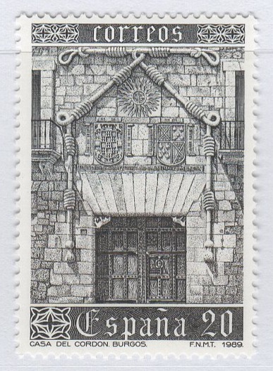 Francobollo Stagna Anno 1989 Casa del Cordon a Burgos (cat. n. 2616)