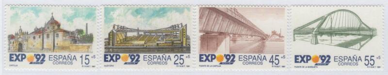 Francobolli Spagna Anno 1991 EXPO 92 Esposizione universale di Siviglia Sesta serie (cat. n. 2711-2714)