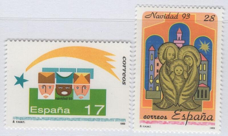 Francobolli Spagna Anno 1993 Natale (cat. n. 2865-2866)