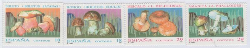 Francobolli Spagna Anno 1994 Funghi (cat. n. 2875-2878)