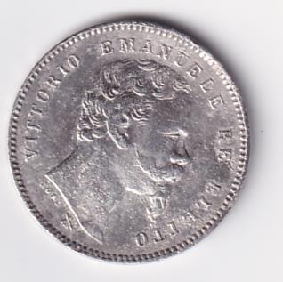 Moneta Italia Regno Vittorio Emanuele II Anno 1860 Lire 1 Zecca di Firenze