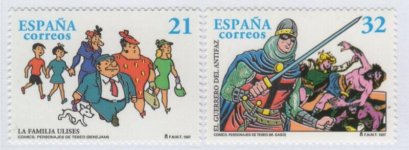 Francobolli Spagna Anno 1997 Personaggi dei fumetti (cat. n. 3063-3064)