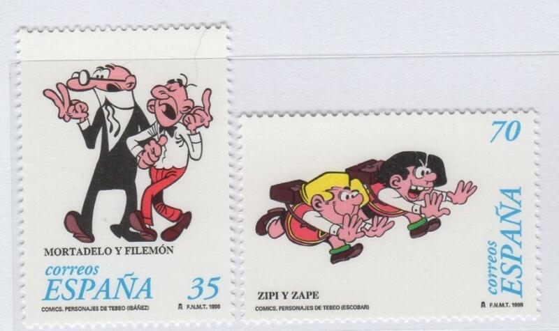 Francobolli Spagna Anno 1998 Personaggi dei fumetti (cat. n. 3105-3106)