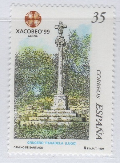 Francobolli Spagna Anno 1999 XACOBEO 99 Anno di San Giacomo di Compostela Monumenti (cat. n. 3186-3189)