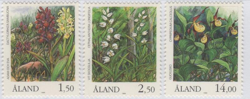 Francobolli Aland Anno 1989 Orchidee