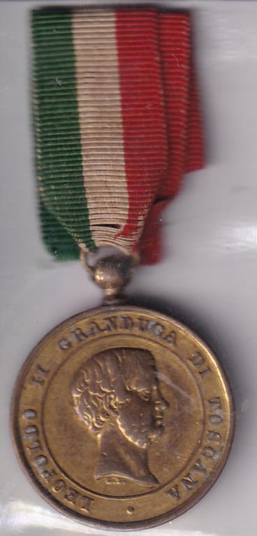 Medaglia al Valore LEOPOLDO II GRANDUCA DI TOSCANA GUERRA DELLA INDIPENDENZA ITALIANA 1848