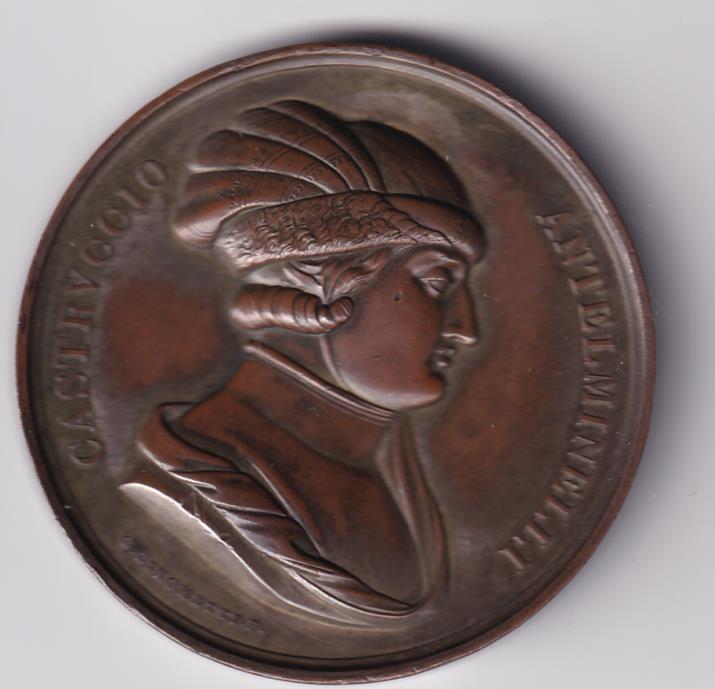 Medaglia commemorativa CASTRUCCIO ANTELMINELLI LUCCA AI SAPIENTI DEL QUINTO CONGRESSO COL FAVORE DI CARLO LODOVICO MDCCCXXXXIII