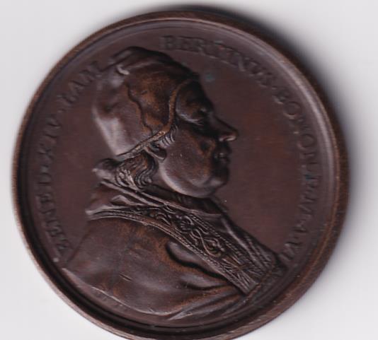 Medaglia commemorativa BENEDETTO XIV LAMBERTINUS - BONON.P.M.A.VI - PIA DOMO SERVATA 1740