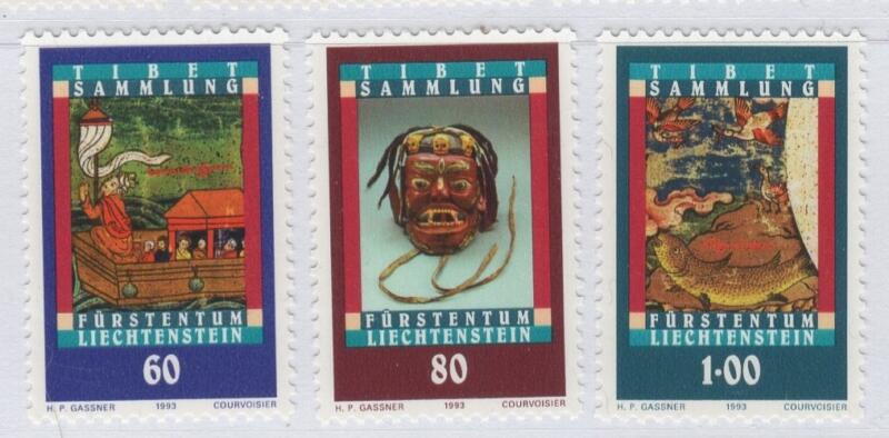 Francobolli Liechtenstein Anno 1993 Collezione del Liechtenstein di arte tibetana