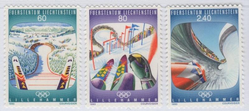 Francobolli Liechtenstein Anno 1993 LILLEHAMMER 94 Giochi Olimpici invernali