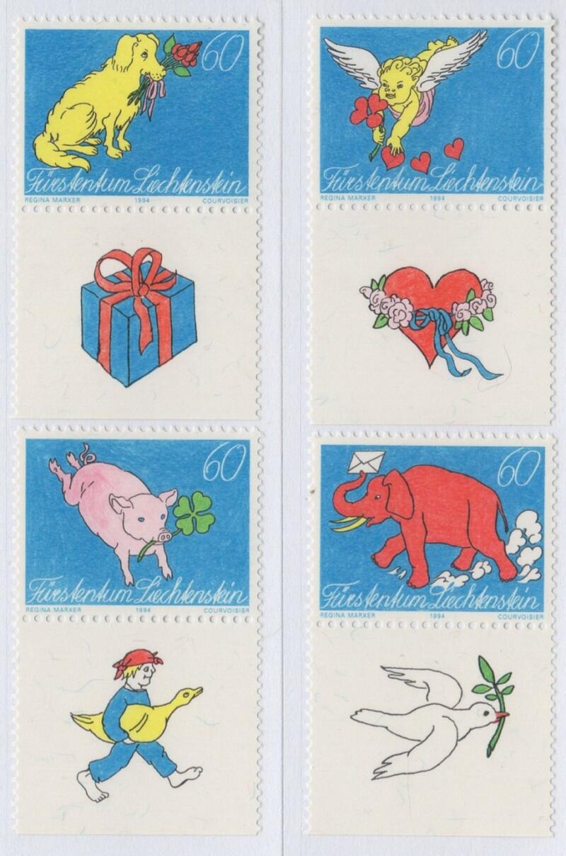 Francobolli Liechtenstein Anno 1994 Francobolli messaggio