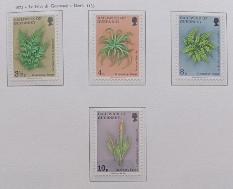 Francobolli Guernsey Anno 1975 Felci dell'Isola