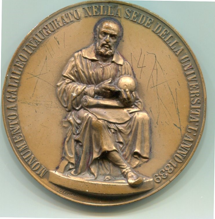 Medaglia commemorativa Monumento a Galileo inaugurato nella sede della università l’anno 1839 - L’Università degli Studi in Pisa ai suoi Allievi nel XXV anno di laurea