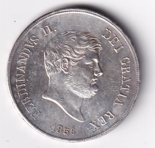 Moneta Regno di Napoli Anno 1856 GRANA 120 FERDINANDUS II DEI GRATIA REX 1854 REGNI UTR SIG. ET . HIER GR 120