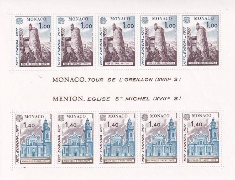 Foglietto Monaco Anno 1977 Europa Vedute